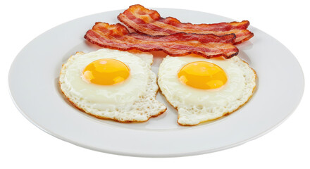 Isolated Bacon and Eggs Breakfast