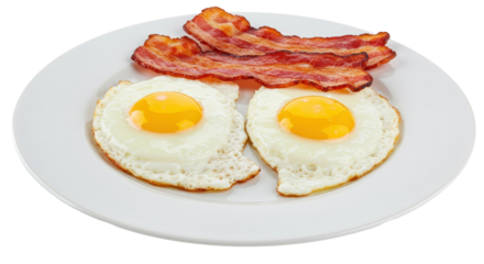 Isolated Bacon and Eggs Breakfast
