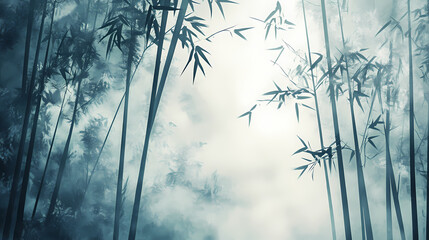 misty bamboo forest