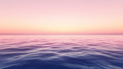 Obraz premium Serene dawn sky with soft gradient over calm ocean surface. Muted Awakening. Illustration
