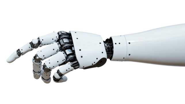 Robotic hand, advanced technology, artificial limb, prosthesis, cut out transparent