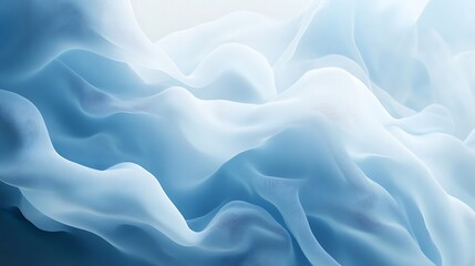 Obraz premium Serene Wavy Abstract: Flowing Soft Blue Curves and Lines, Captivating Backdrop for Minimalist Designs and Creative Projects, Artistic Visual.