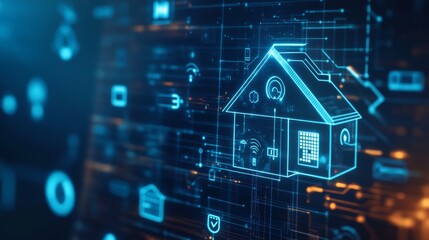 Fototapeta premium An AI powered system optimizing energy consumption by analyzing power usage patterns, weather forecasts, and grid data to reduce waste and improve efficiency