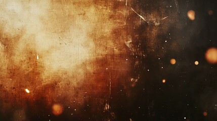 Dark Distressed Film Background with Scratches and Faded Orange Light Leaks