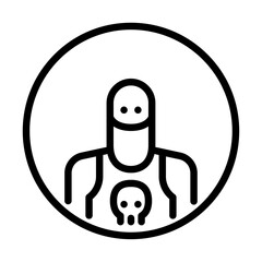 Gangster avatar outline icon. Gangster avatar black line illustration.