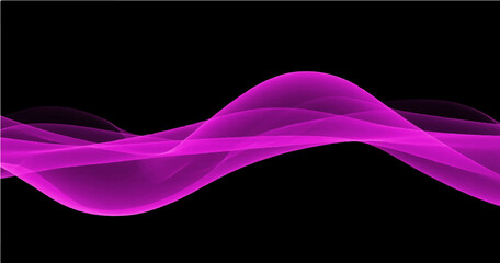 abstract image of creative glittering colorful wave curvy line design elements with minimal texture reflecting on isolated on black background S