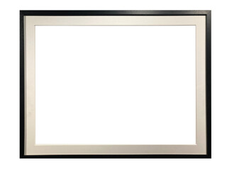 Minimalist black wooden horizontal frame. Simple and elegant rectangular picture frame with a sleek modern design. Perfect for artwork, photos, and interior decor.
