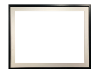 Minimalist black wooden horizontal frame. Simple and elegant rectangular picture frame with a sleek modern design. Perfect for artwork, photos, and interior decor.