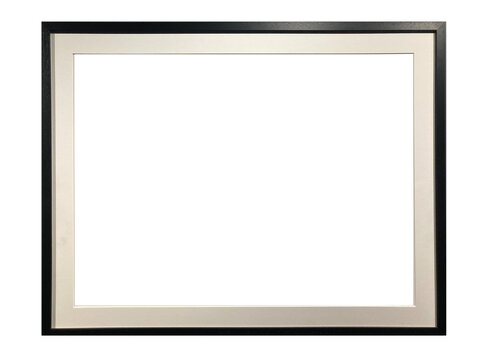 Minimalist black wooden horizontal frame. Simple and elegant rectangular picture frame with a sleek modern design. Perfect for artwork, photos, and interior decor.