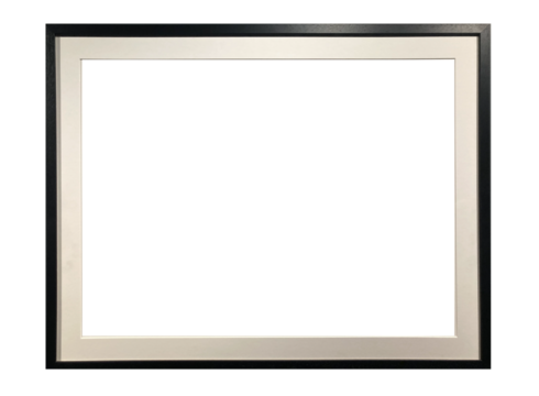 Minimalist black wooden horizontal frame. Simple and elegant rectangular picture frame with a sleek modern design. Perfect for artwork, photos, and interior decor.
