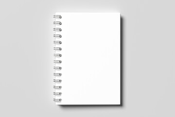 top view blank notebook mockup isolated on white background