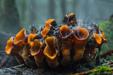 Devils Cigar Chorioactis Endangered Fungal Phenomenon Show the Devils Cigar fungus releasing its smoky spores in the damp forests of Japan its eerie transformation recorded by a fascinated biologist