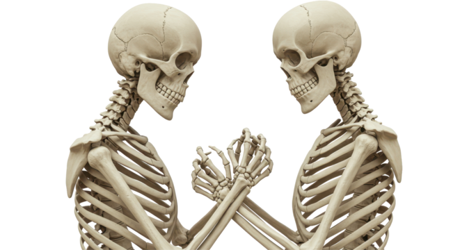 Isolated Arm Wrestling Skeletons