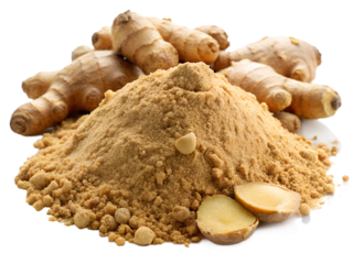ginger root on white background