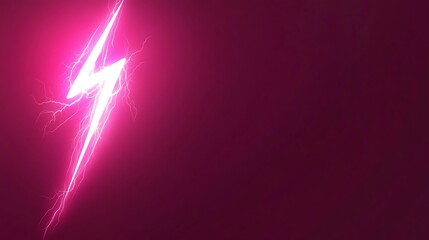 A brilliant white lightning bolt displayed against a crimson background