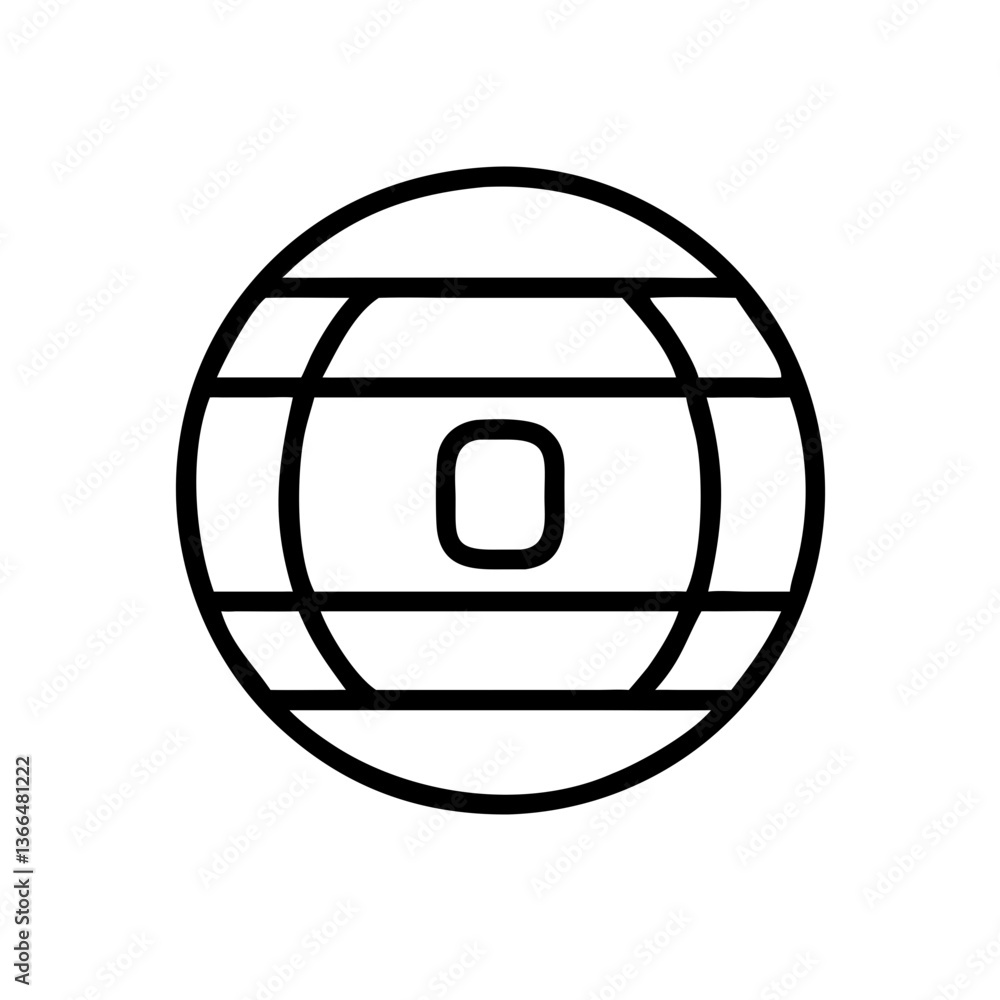 Poster a bold graphic globe icon representing global connection and unity, featuring a simple, clean design