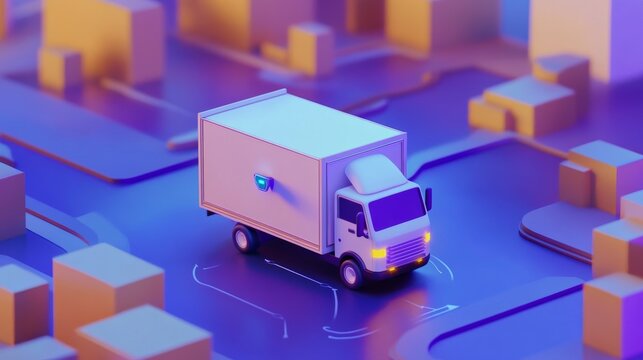 An AI powered system optimizing logistics by analyzing delivery routes, package details, and traffic patterns to enhance last-mile delivery efficiency