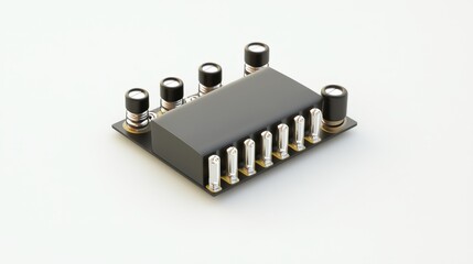 Electronic circuit component featuring multiple pins and cylindrical components