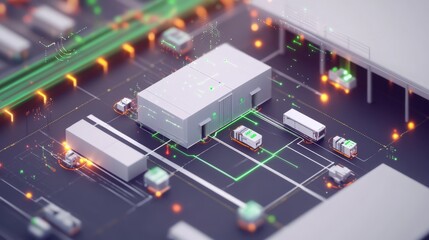 An AI powered system optimizing manufacturing efficiency by analyzing production line data, machine performance, and process optimization to improve throughput and reduce downtime