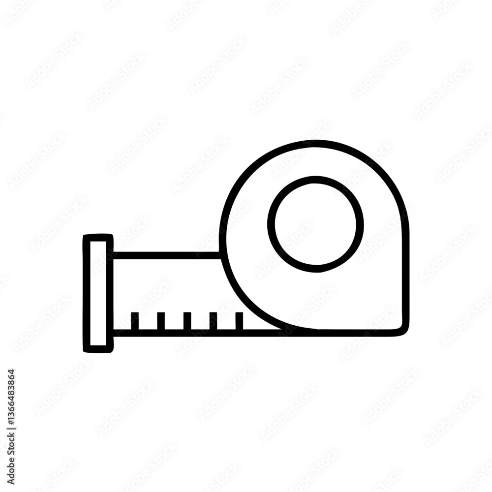 Poster a precise measuring tape ready for any project, featuring a simple line drawing style.