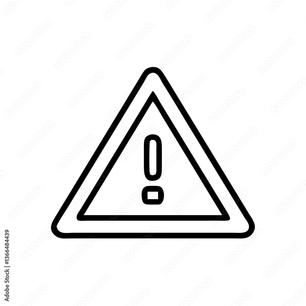 Poster urgent warning alert sign, a bold triangular symbol with a striking exclamation point, conveying a s