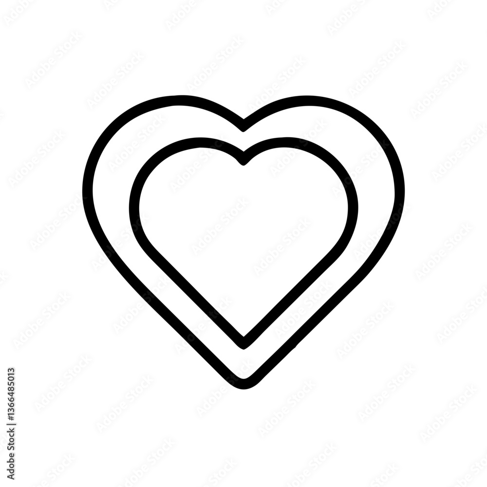 Poster a symbol of double love, a bold heart design conveying deep affection and unity, with clean lines an