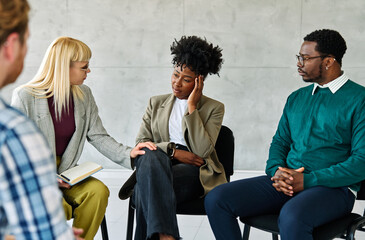 psychotherapy meeting support woman therapy psychology business office entrepreneur teamwork creative startup friendship group  leader coach psychologis communication help circle advice