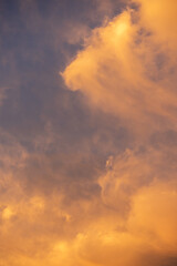 blue sky and colorful orange beautiful clouds