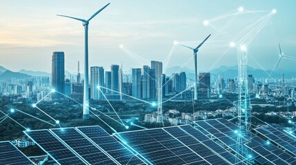 An AI powered system optimizing renewable energy solutions by analyzing solar efficiency, wind power management, and smart grid integration for sustainable energy production