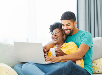 woman couple man happy love young together laptop computer internet online communication cyberspace finance connection shopping watching web