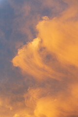 Fototapeta premium blue sky and colorful orange beautiful clouds