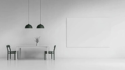 Minimalist Dining Room Interior Design with Blank Canvas