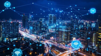 An AI powered system optimizing smart city infrastructure by analyzing traffic, utility usage, and environmental data to improve urban planning and public services
