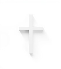 Obraz premium Clean, minimalist white cross abstract design on pure background, minimalist design, purity, religious