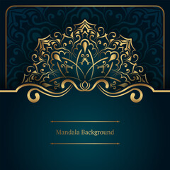 Green background with gold mandala ornaments