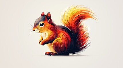 Vibrant squirrel artwork with abstract tail high resolution picture