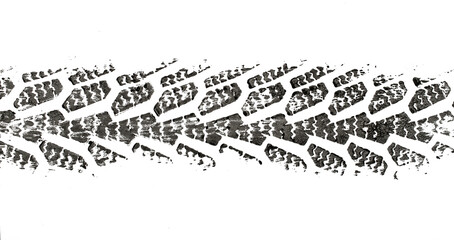 black tire tracks isolated on white background