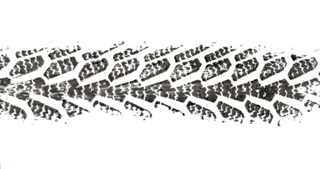 black tire tracks isolated on white background