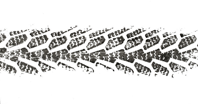black tire tracks isolated on white background