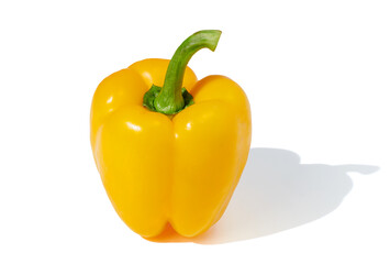 Yellow pepper on white background