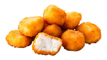 Crispy Fried Fish Bites Ready to Eat, cut out transparent