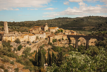 Fototapeta premium View of the Beautiful medieval town and castle of Minerve