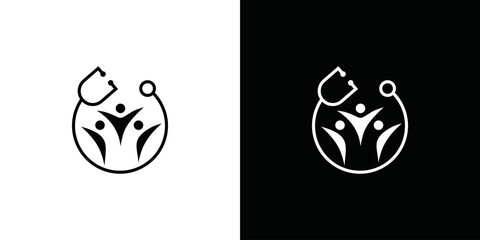 simple medical stethoscope logo vector