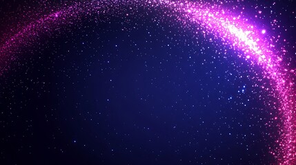 Fototapeta premium A vibrant arc of glittering particles in space is shown