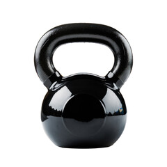 Glossy Black Kettlebell for Strength Training and Fitness