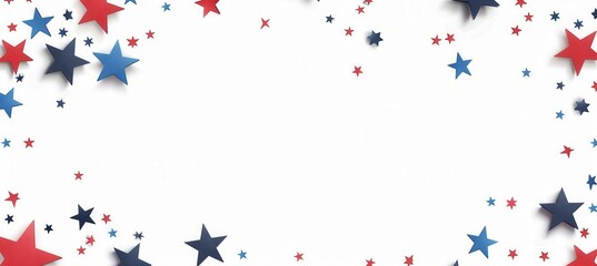 Minimalist Geometric Border with Patriotic Stars for Corporate and Holiday Design Projects