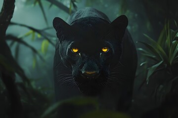 Stealthy Black Panther in Motion