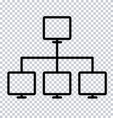 Hierarchical Structure Diagrams: Black and White Flowcharts Illustrating Organizational Charts and Decision-Making Processes.