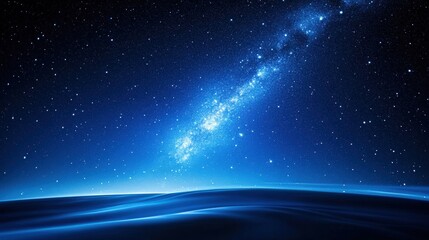Cosmic Night Sky Over a Celestial Landscape