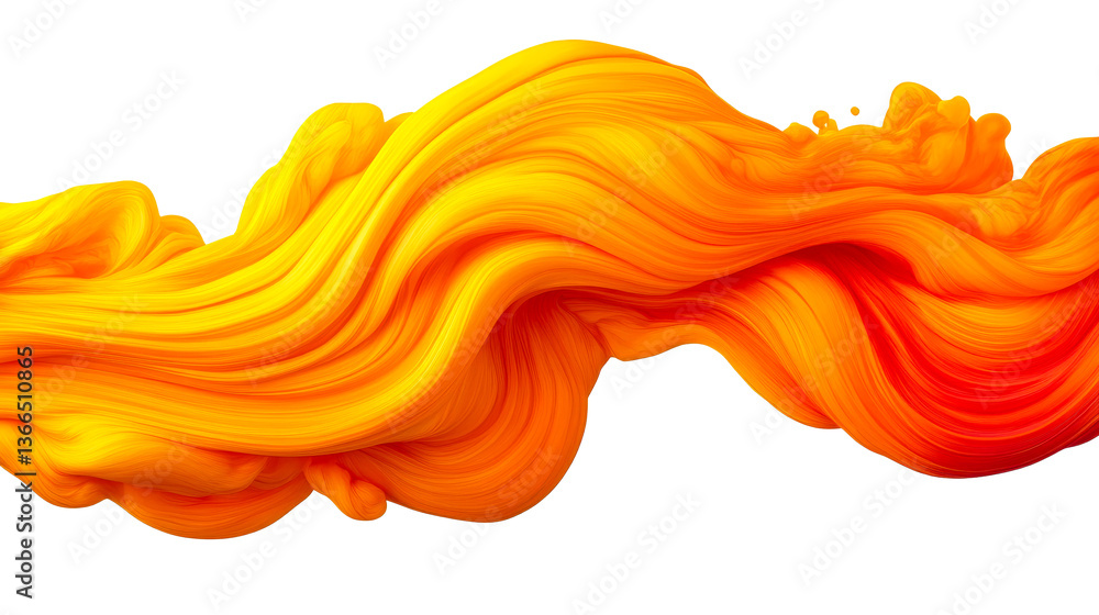 Canvas Prints orange swirl paint flow abstract dynamic shape, cut out transparent